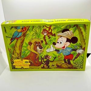 Vtg Walt Disney Mickey Mouse Big Game Hunter Puzzle